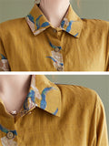 Women's Blooming Flower Print Spring Lapel Shirt