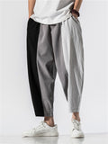 Men's Contrast Color Striped Fashion Cotton Linen Pants