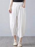 Loose Fit Plain Summer Comfortable Pants for Women