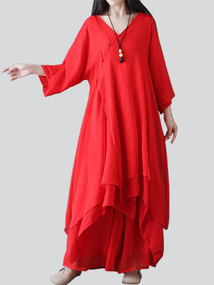 Women's Comfy Zen Style Flowy Linen Outfits