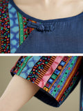 Ethnic Style Summer Denim Two Piece Suit for Ladies