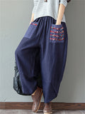 Women's Ethnic Style Patchwork Wide-leg Pants