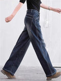 High-rise Straight-leg Spring Autumn Jeans for Women