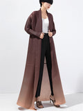 High Fashion Gradient Color Cardigan Long Coat for Women