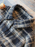 Female Autumn Winter Thickened Mid-length Lapel Plaid Jacket