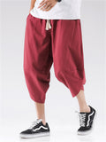 Men's Summer Casual Linen Cropped Pants