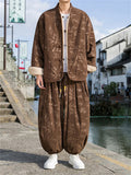 Men's Lamb Wool Reversible Jacket Ankle-tied Pants Chinese Style Thick Outfits