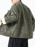 Men's Butterfly Bamboo Graphic Corduroy Stand Collar Jackets