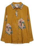 Women's Blooming Flower Print Spring Lapel Shirt