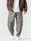 Men's Chinese Style Jacquard Winter Thickened Tapered Pants