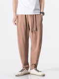 Men's Original Simple Linen Lace Up Casual Trousers