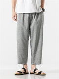 Oriental Style Men's Lightweight Linen Pants for Daily Wear