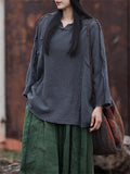 Women's Loose Comfy Batwing Sleeve Chinese Style Shirts