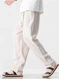 Men's Comfort Elastic Waist Regular Fit Linen Pants