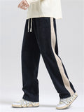 Men's Winter Side Stripe Corduroy Straight-Leg Pants