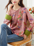 Ladies Floral Butterfly Printed Round Neck Shirts