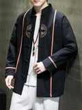 Men's Trendy Embroidered Button Closure Jacket