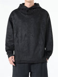 Men's Oracle Bone Script Faux Suede Hoodies