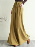 Women's Casual Oversized Cotton Linen Wide Leg Pants