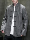 Chinese Style Knot Button Cozy Kung Fu Jacket for Men