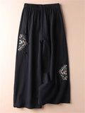 Female Ethnic Style Embroidered Relaxed Fit Thin Pants