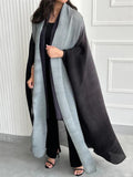 Autumn Fashionable Gradient Color Long Coat for Women