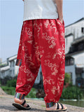 Men's Loong Graphic Ethnic Style Ice Silk Pants