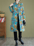 Women's Cute Abstract Print Super Warm Plush Lining Coat