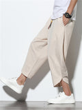 Oversized Hard-wearing Plain & Stripe Pants for Male