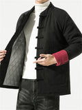 Men's Oriental Style Contrast Color Thick Cotton Coats