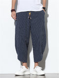 Oversized Hard-wearing Plain & Stripe Pants for Male