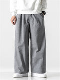 Men's Plus Size Casual Linen Straight-Leg Pants