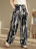 High-Rise Ink Tie-Dye Wide Leg Pants for Women