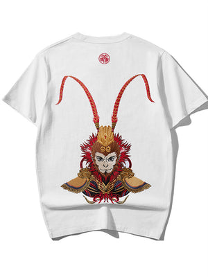 Men's Chinese Style Sun Wukong Embroidery Shirts