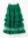 Women's Summer Sweet Loose Mesh Layered Skirt