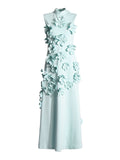 Women's Elegant 3D Flower Applique Maxi Dresses