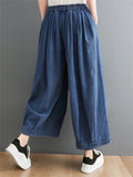 Drawstring Baggy Wide Leg Jeans for Women