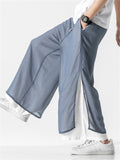 Men's Chinese Style Flowy Double Layer Mesh Cotton Pants