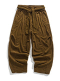 Men's Warm Corduroy Pants with Waistband for Autumn Winter