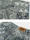 Cashew Flower Printing Hip Hop Jeans for Men