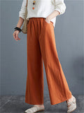 Summer Linen Blend High Rise Straight-Leg Pants for Women