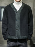 Casual V Neck Button Up Baseball Coat for Men