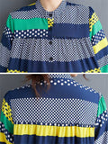 Mini Polka Dot Multicolor Stripes Female Casual Dress