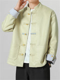 Men's Four Leaf Clover Metallic Button Contrast Color Suede Jacket