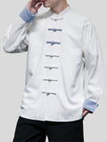 Men's Patchwork Cotton Linen Leisure Hanfu Shirts