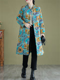 Women's Cute Abstract Print Super Warm Plush Lining Coat