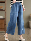 Women's Oversized Comfortable Blue Straight-Leg Jeans for Summer