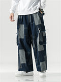 Vintage Spliced Color Block Jeans for Men