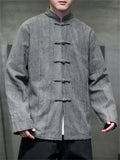 Chinese Style Knot Button Cozy Kung Fu Jacket for Men