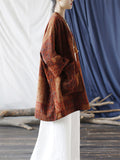 Female Oversized Ethnic Style Printed Mid-Length Jackets